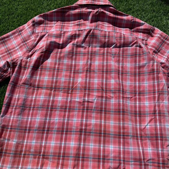 ExOfficio Keats Shirt Short Sleeves Button Up Plaid Spiced Coral Mens Medium NEW - Picture 5 of 10